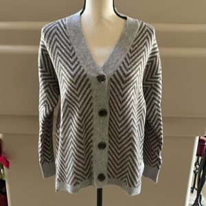 Ann Taylor Cardigan Sweater. Brown on Gray. Size S. New With Tags b